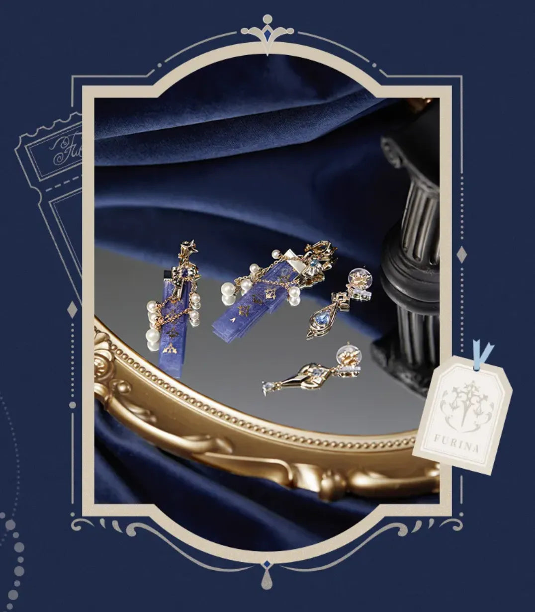Ribbon pearl chain clip on earrings overview