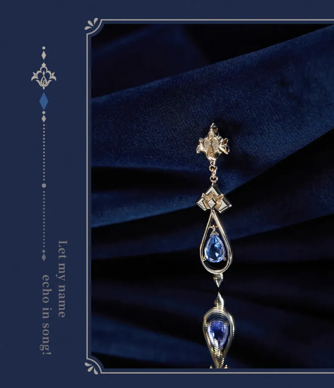 Pearl chain details on Furina themed earrings