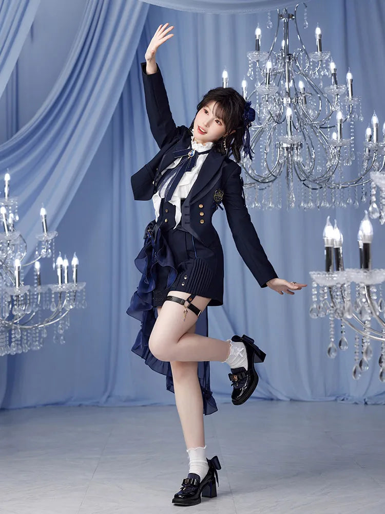 Furina themed cropped uniform jacket elegant character apparel