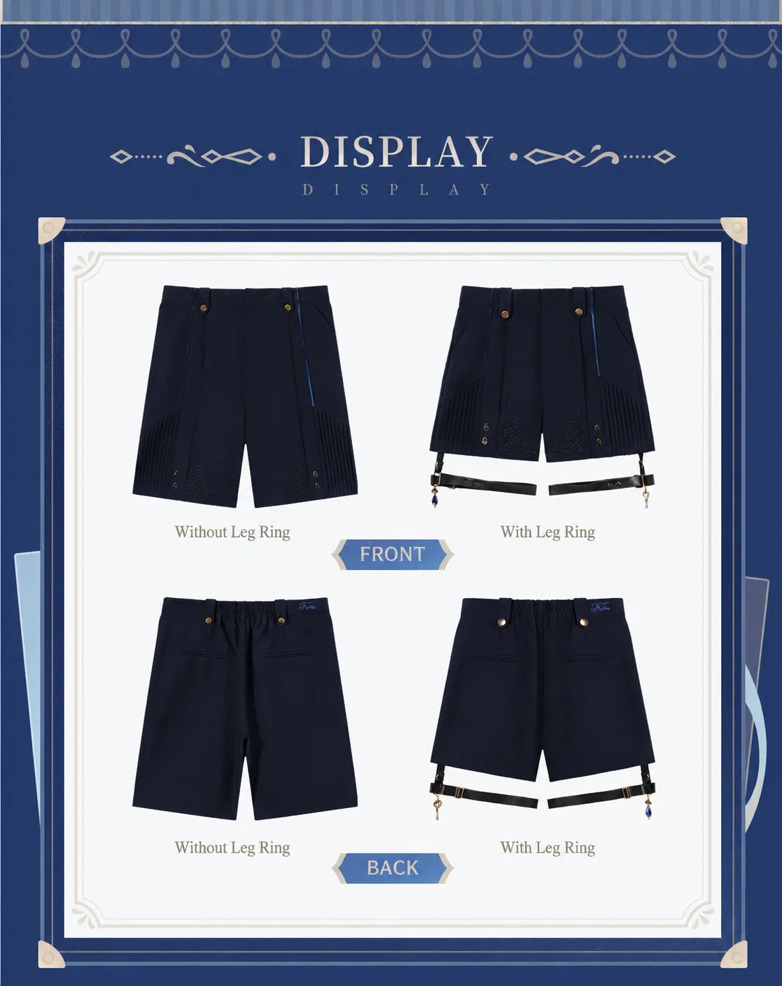 Shorts back view comparison