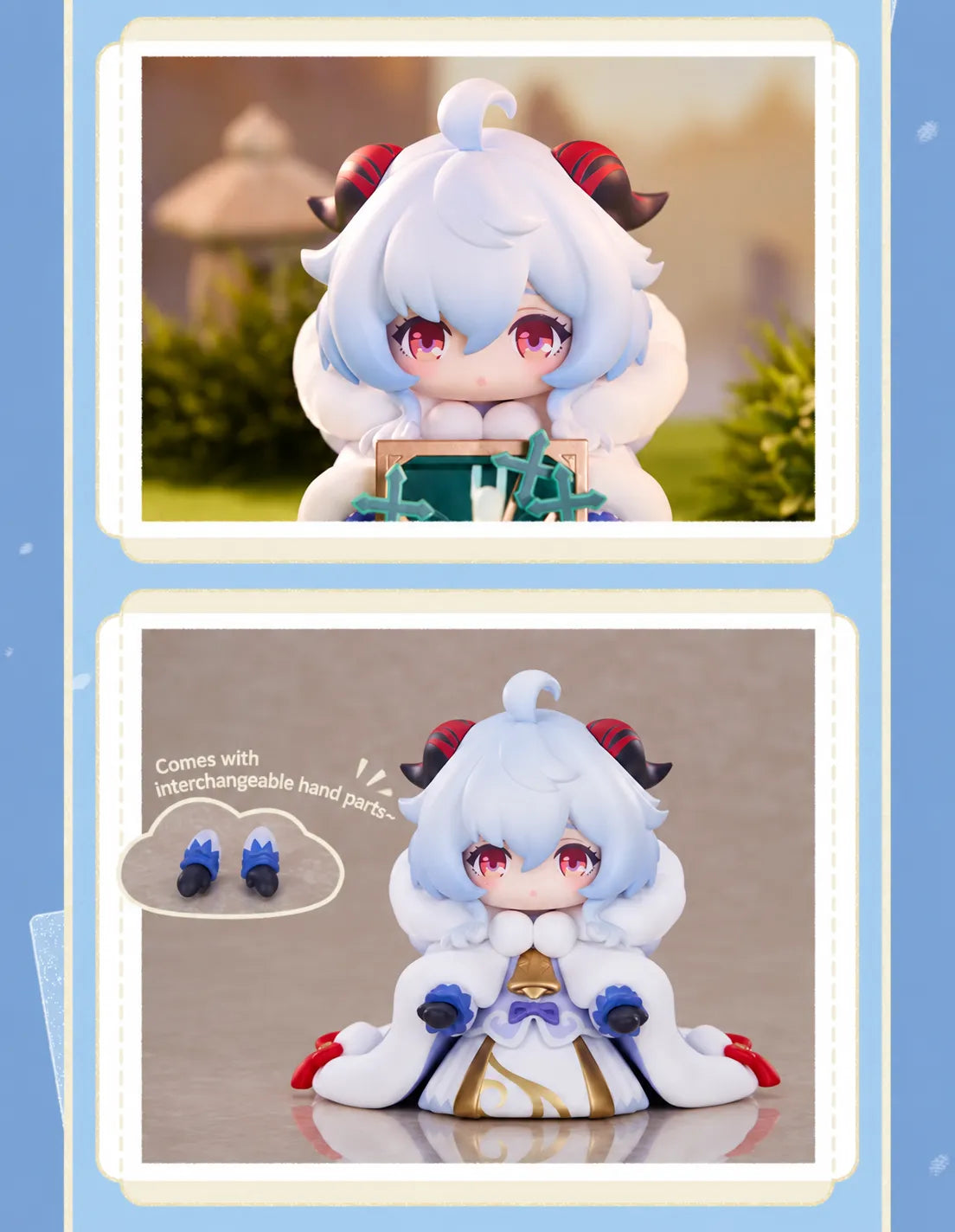 Ganyu Chibi Figure side view showing outfit and hair details