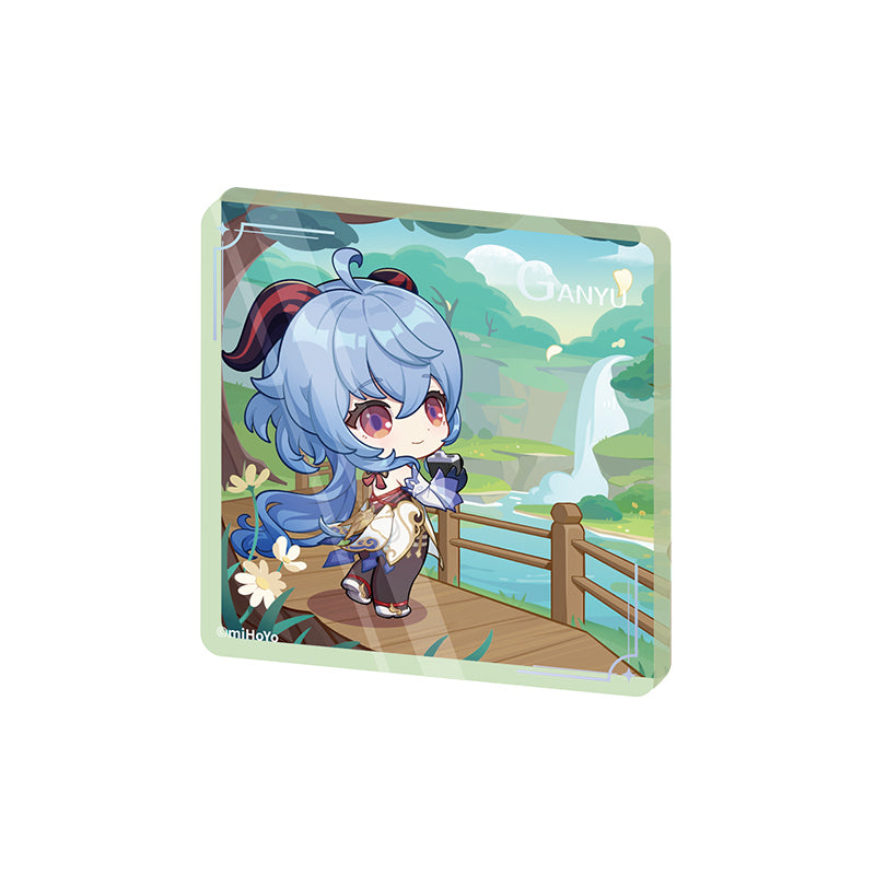 Genshin Impact Ganyu offline store series chibi acrylic standee thick display figure character design
