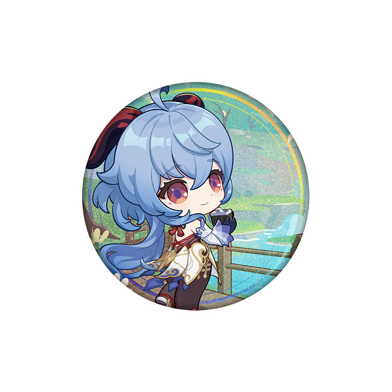 Genshin Impact Ganyu offline store series chibi tinplate badge round pin character design