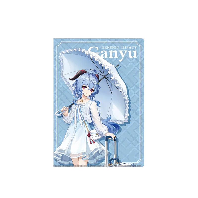Genshin Impact Ganyu Serene Sea Wanderings PP file folder with summer seaside illustration