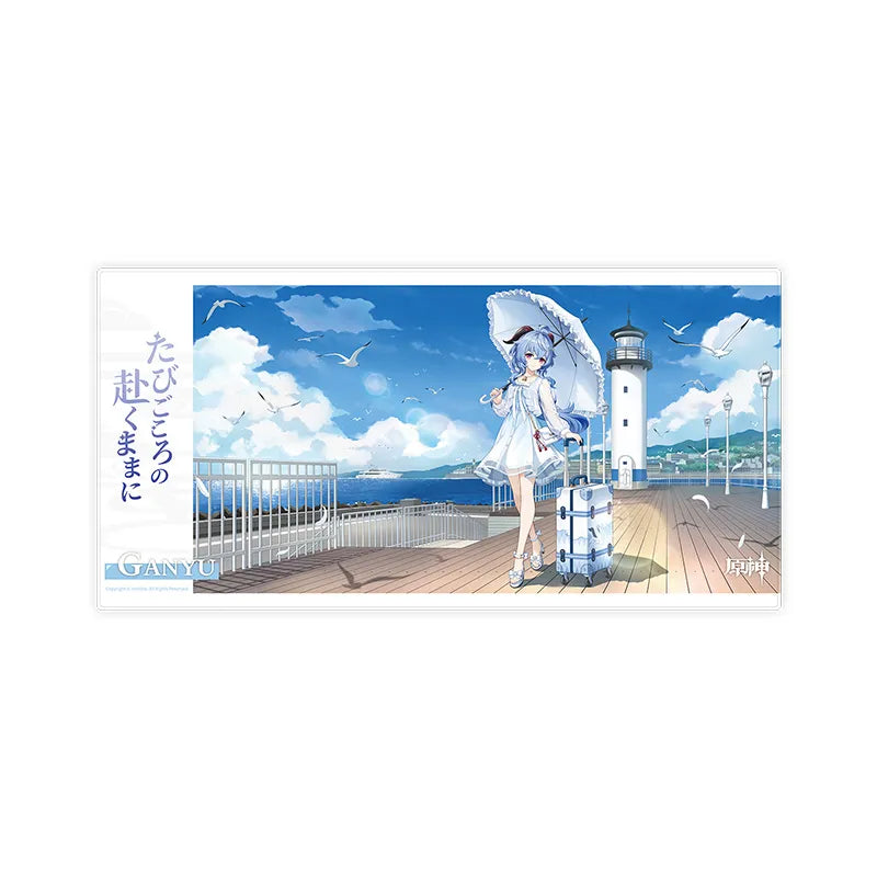 Genshin Impact Ganyu Serene Sea Wanderings mouse pad with ocean travel themed Ganyu illustration