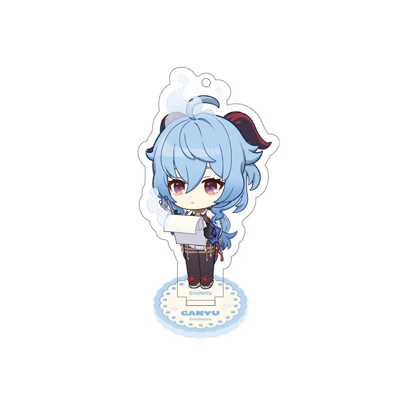 Genshin Ganyu Stellar Recollection series acrylic standee featuring pastel chibi artwork and compact display base