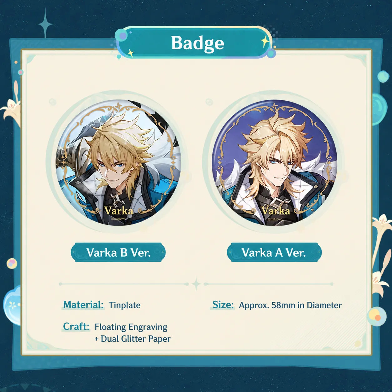 Genshin Impact Homeward, He Who Caught the Wind Varka Badge Details