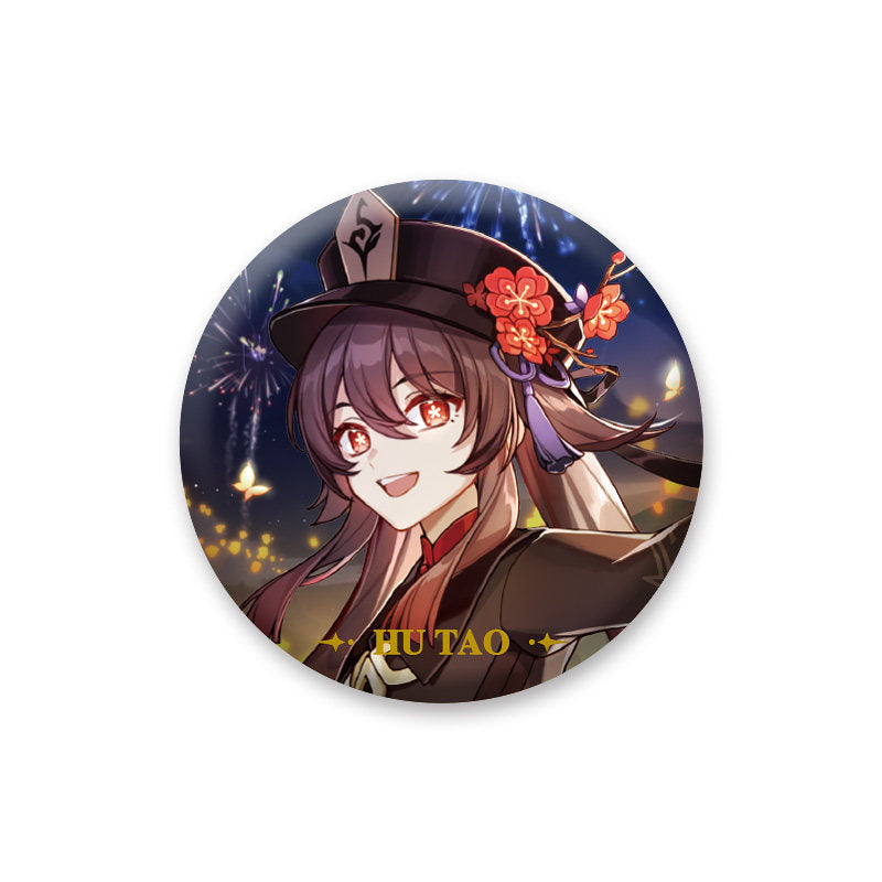 Genshin Impact Hu Tao character badge anime collectible pin