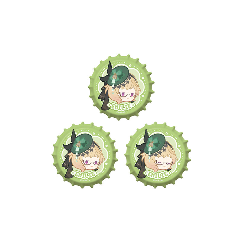 Genshin Impact Imaginarum Series Emilie Q version bottle cap emblem set chibi badge merchandise