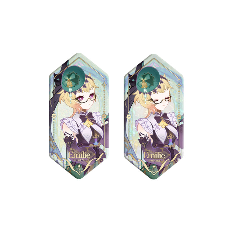 Genshin Impact Imaginarum Series Emilie shaped emblem pin set collectible character badge merchandise