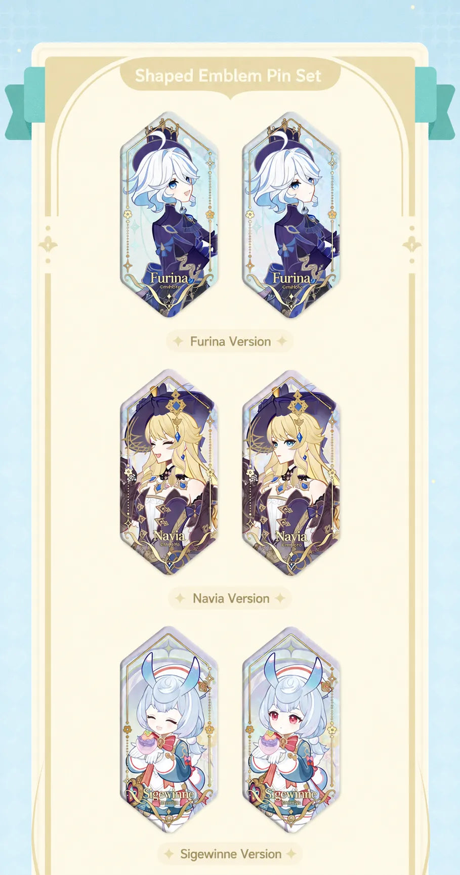 Genshin Impact Imaginarum Series Furina themed merchandise character display