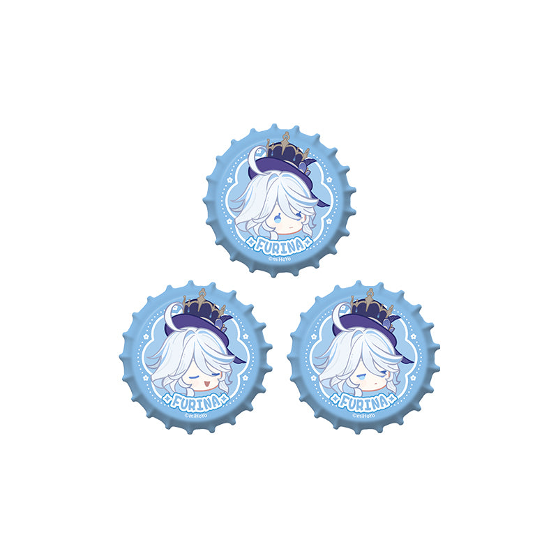 Genshin Impact Imaginarum Series Furina Q version bottle cap emblem set chibi badge merchandise