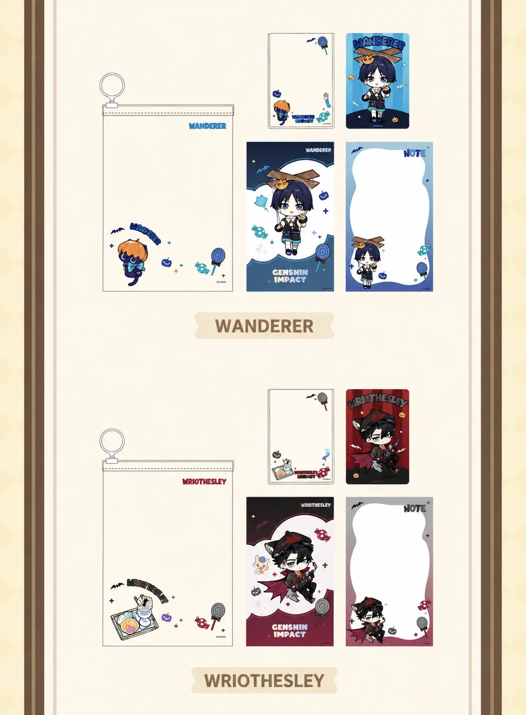 Genshin Immernachtreich Reverie Series character cards featuring Arlecchino Kinich Klee Wanderer Wriothesley and Citlali