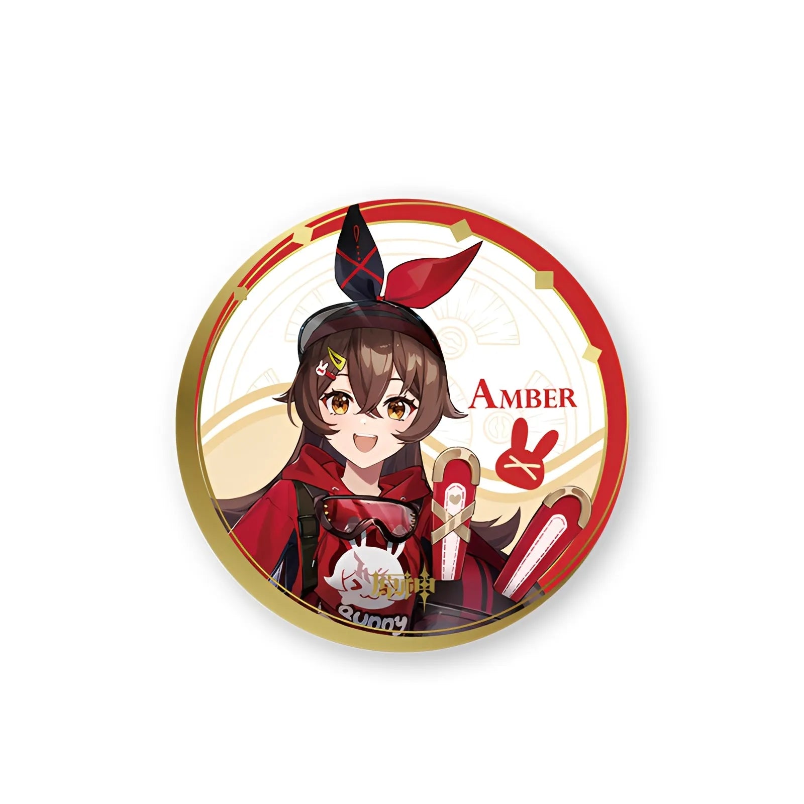 Genshin Impact Journey's Voyage badge Amber character design