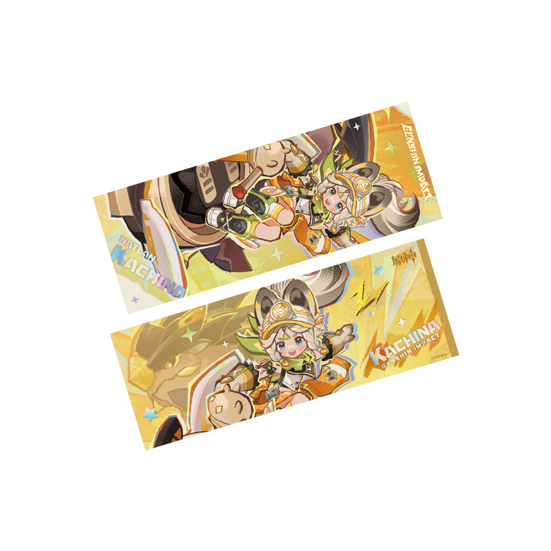 Genshin Kachina laser ticket from The Rhythms of the Cosmic Trail Series with holographic Natlan themed artwork