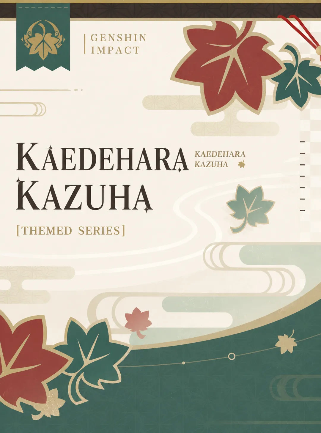Detailed view of Kazuha bracelet maple leaf charm and metal bead accessories