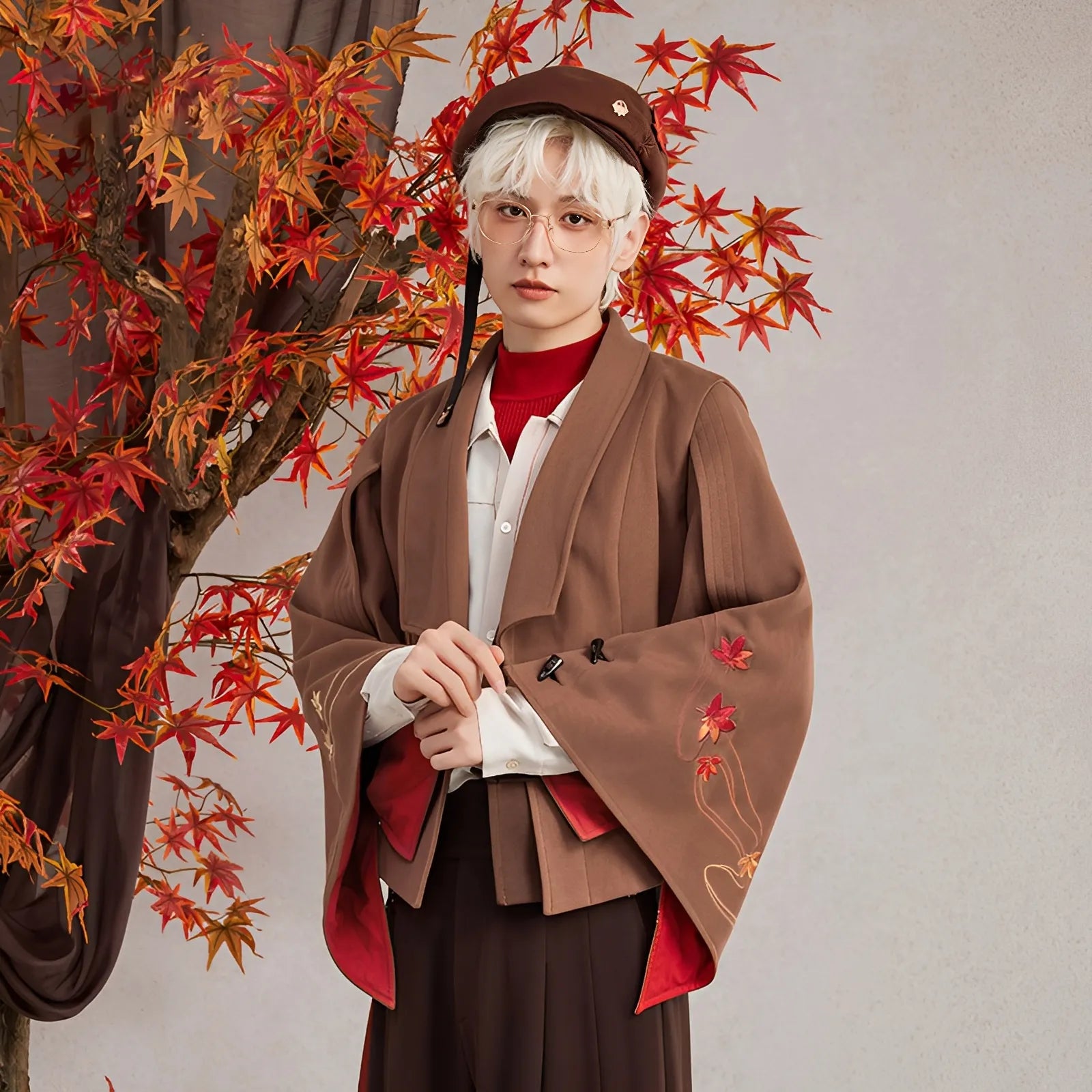 Genshin Kazuha themed casual jacket coordinated with autumn themed apparel