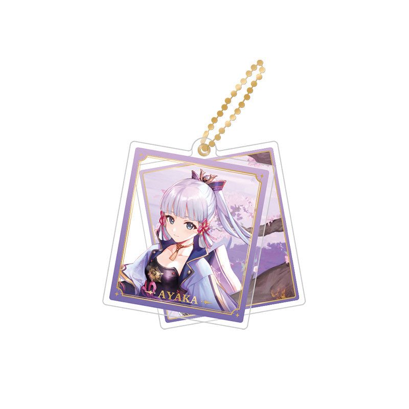 Genshin Impact Kamisato Ayaka rotating double-sided acrylic keychain