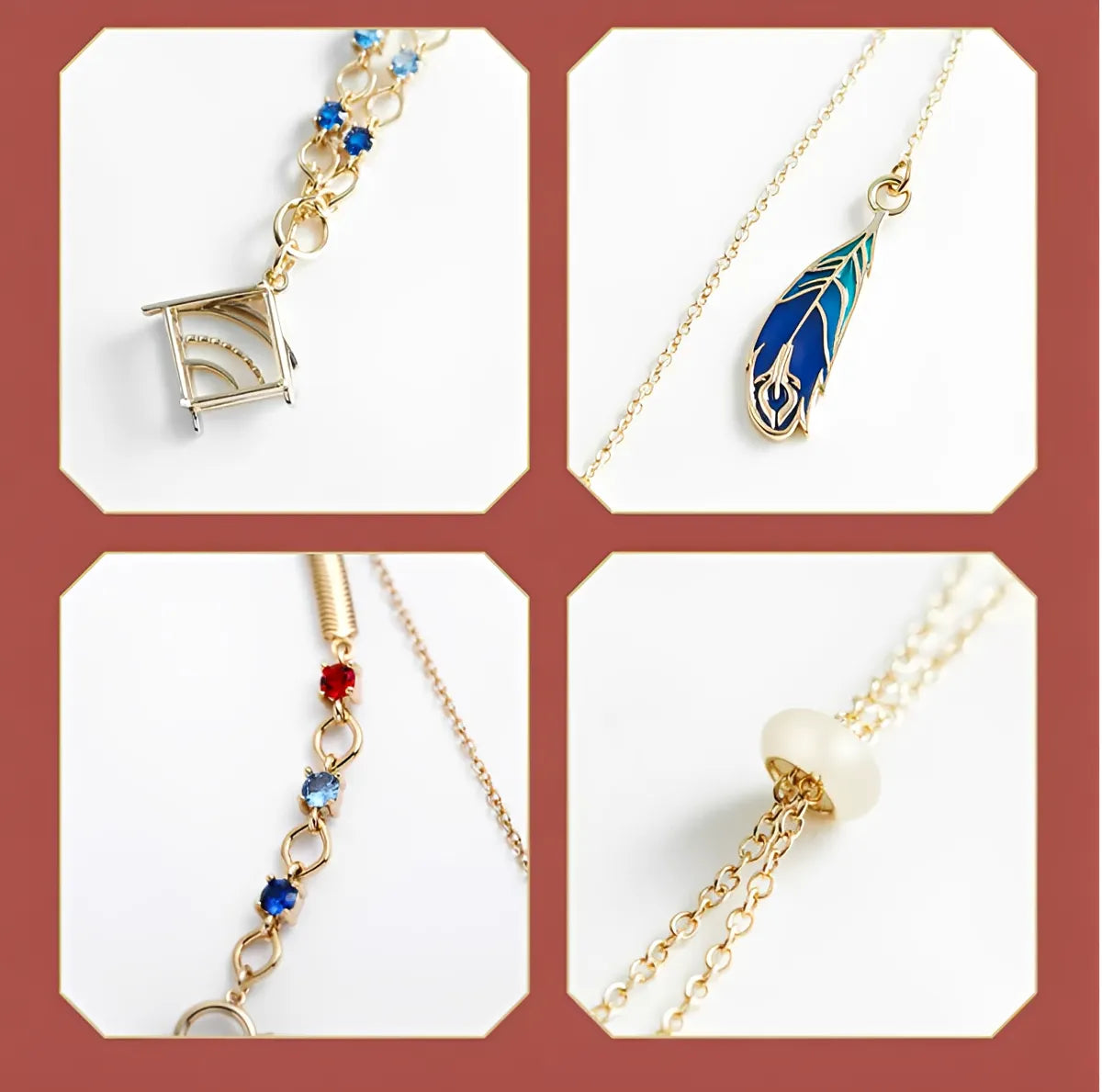 extended chain drop detail on Kaveh necklace