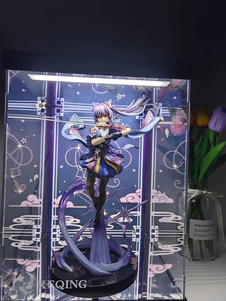 Side view of Keqing figure from Genshin Impact captured in customer review photo