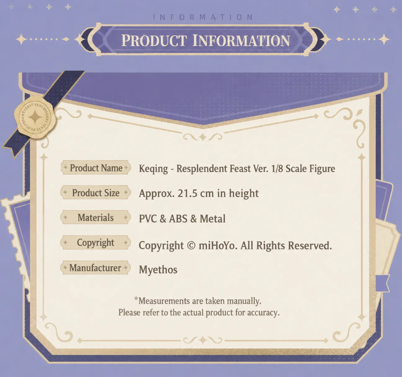 Keqing Resplendent Feast figure product information and specifications
