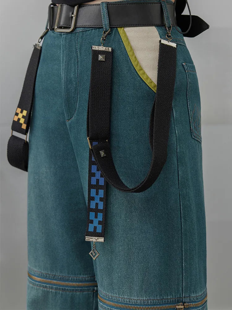 Genshin Impact Kinich detachable denim pants casual streetwear look