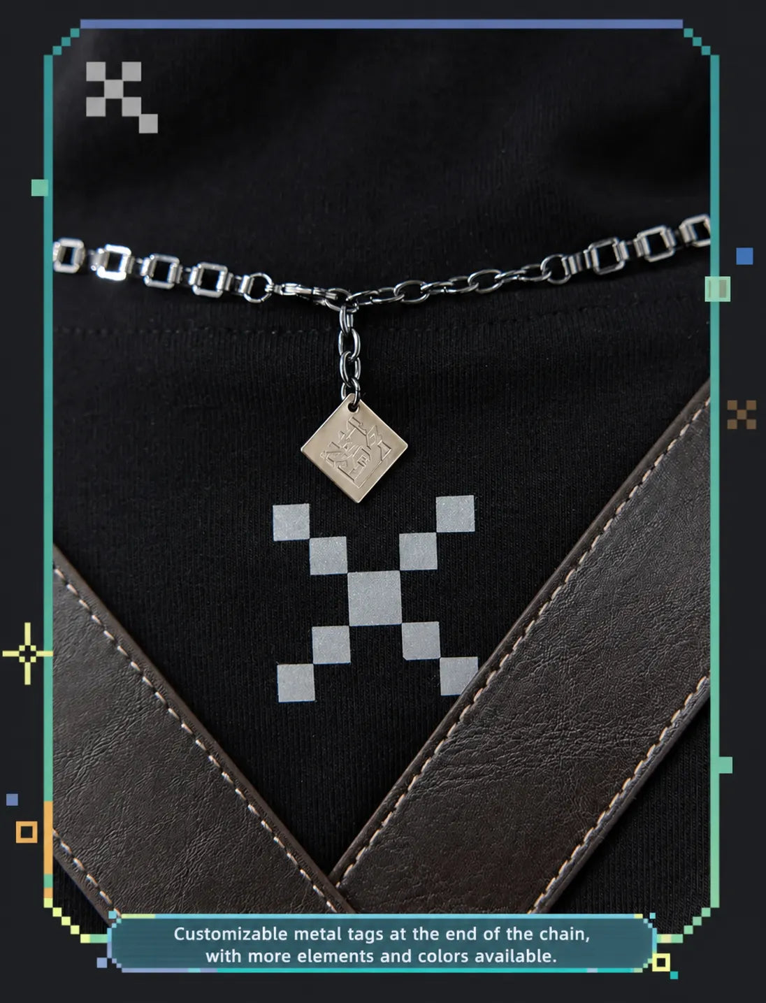 Adjustable extension chain feature display