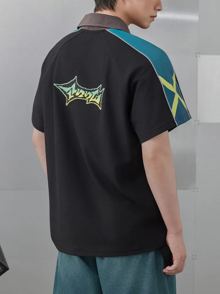 Genshin Impact Kinich themed polo shirt casual model showcase