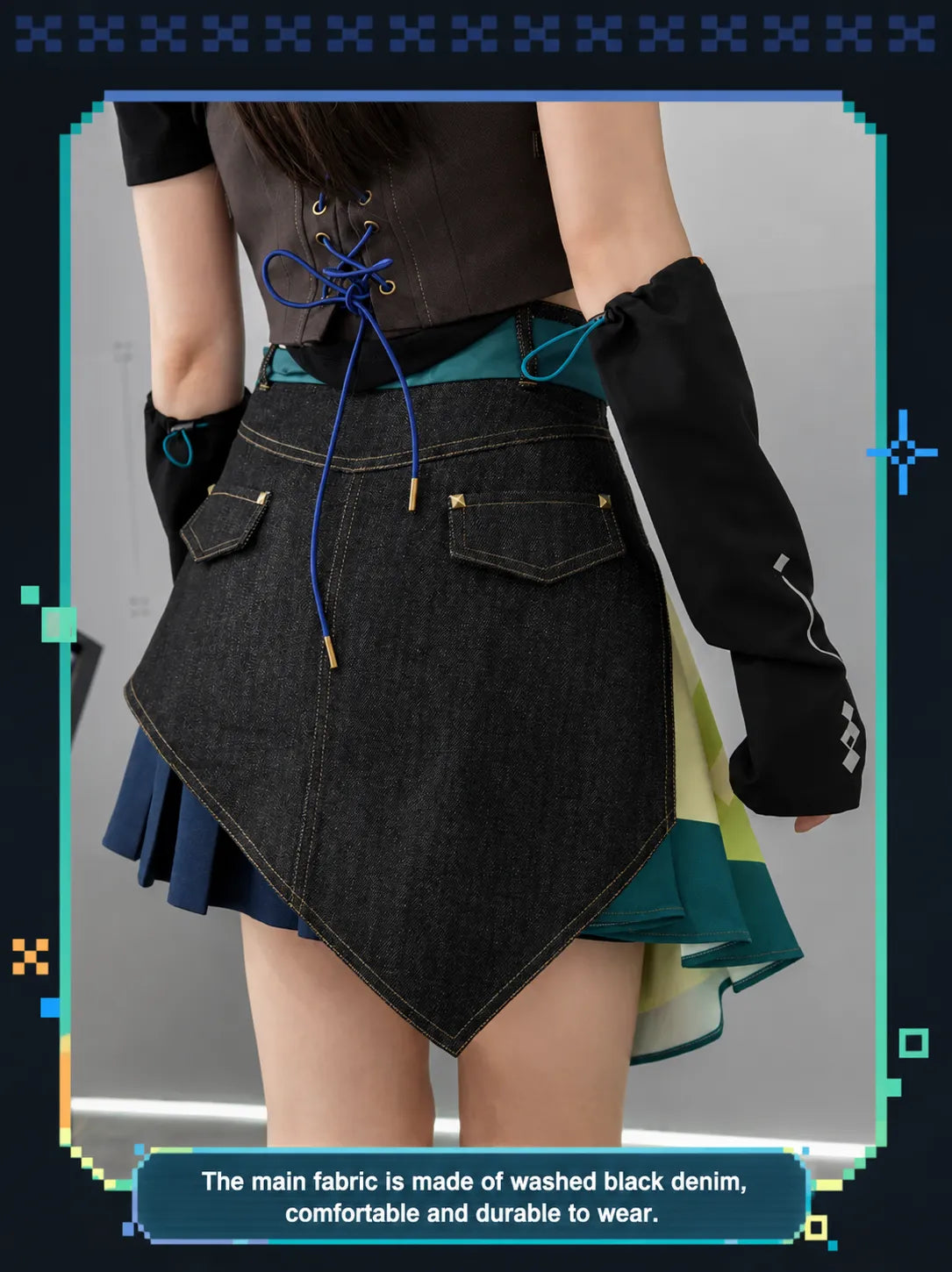 Kinich themed skirt character color panel details