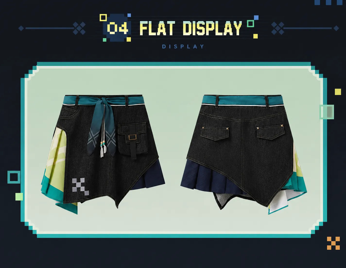 Kinich themed impression series skirt overall design presentation