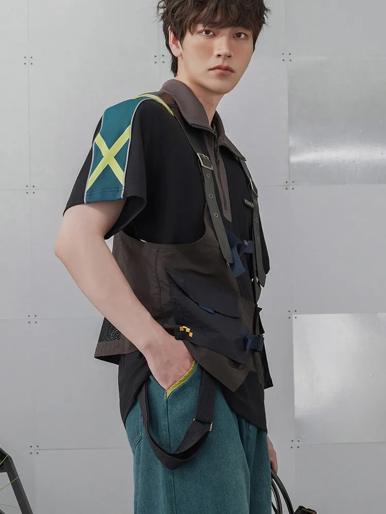 Genshin Impact Kinich utility vest complete front and back product display for outdoor themed styling