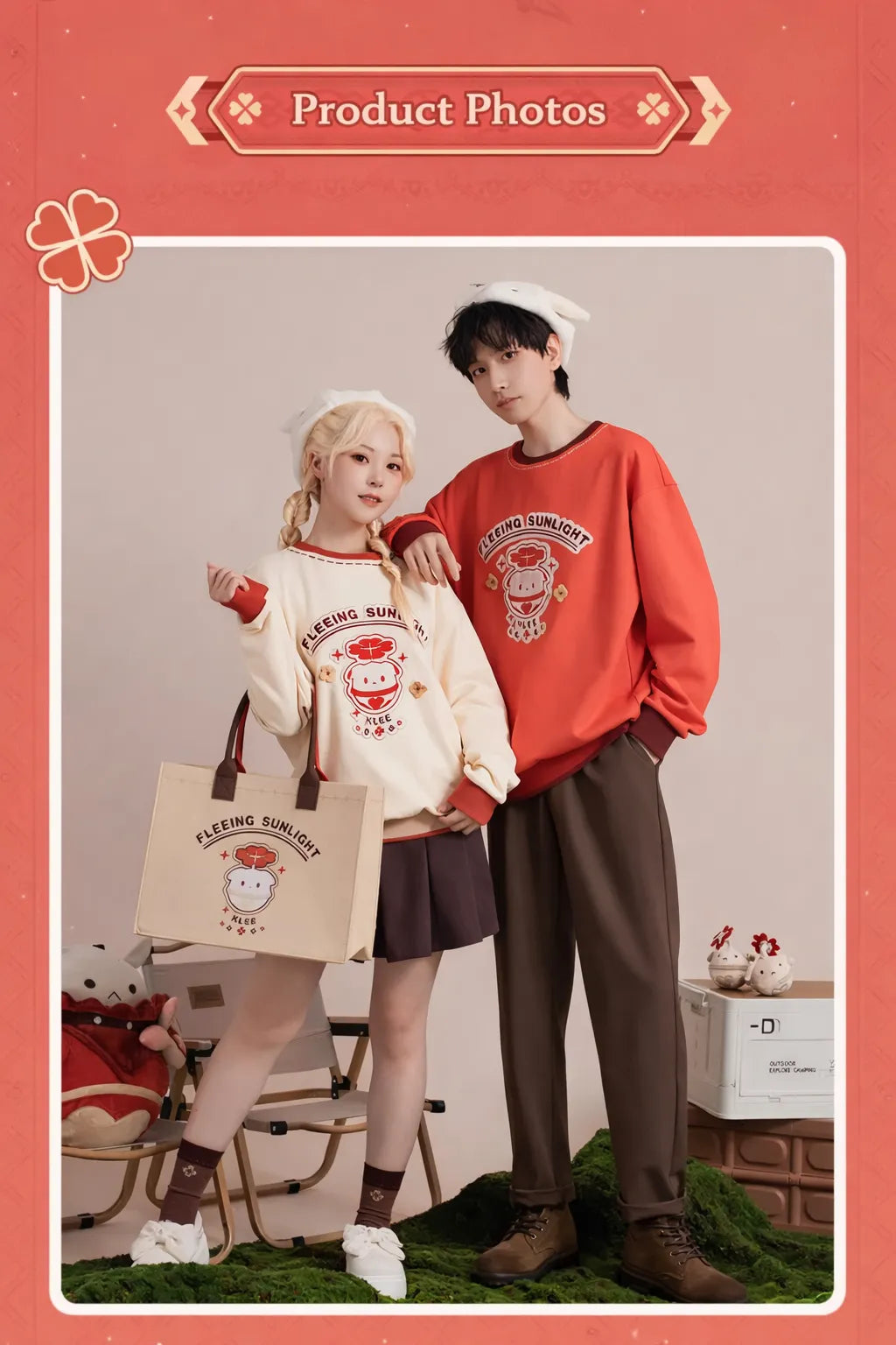 Genshin Impact Klee sweatshirt product information fabric fit and material