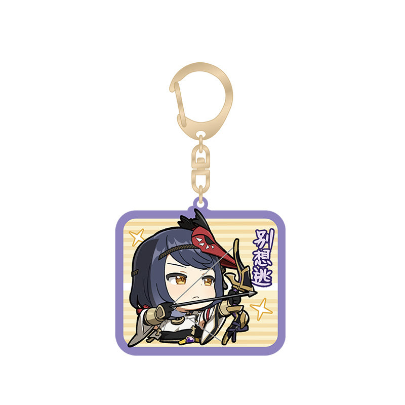 Genshin Kujou Sara Q Version Expression Series acrylic keychain featuring chibi Inazuma character