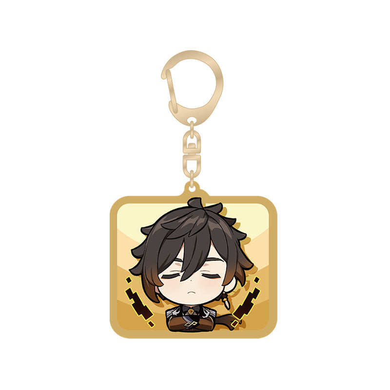 Genshin Impact Zhongli chibi expression acrylic keychain Liyue Harbor series