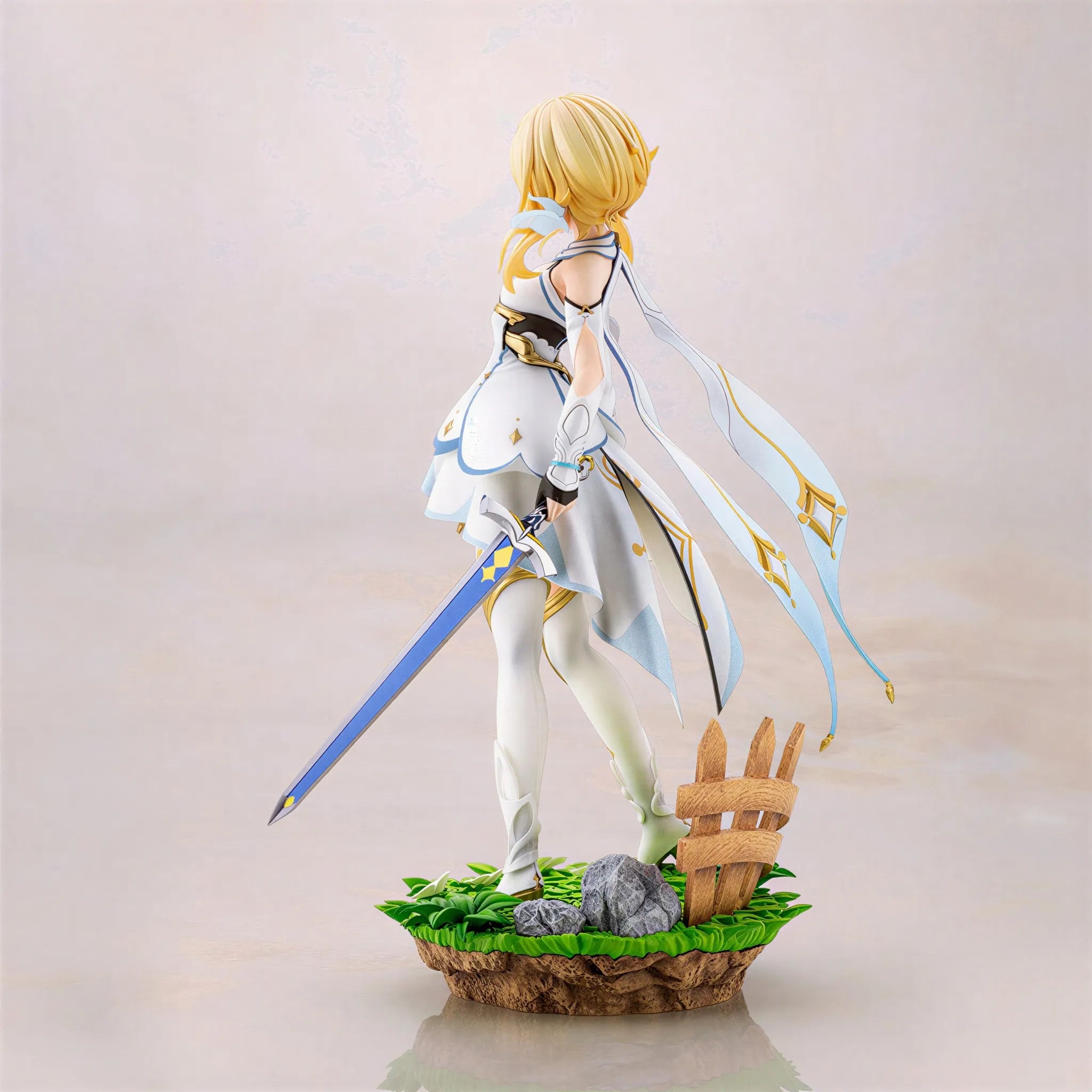 Genshin Impact Lumine 1/7 figure back view showing cape and hair detail