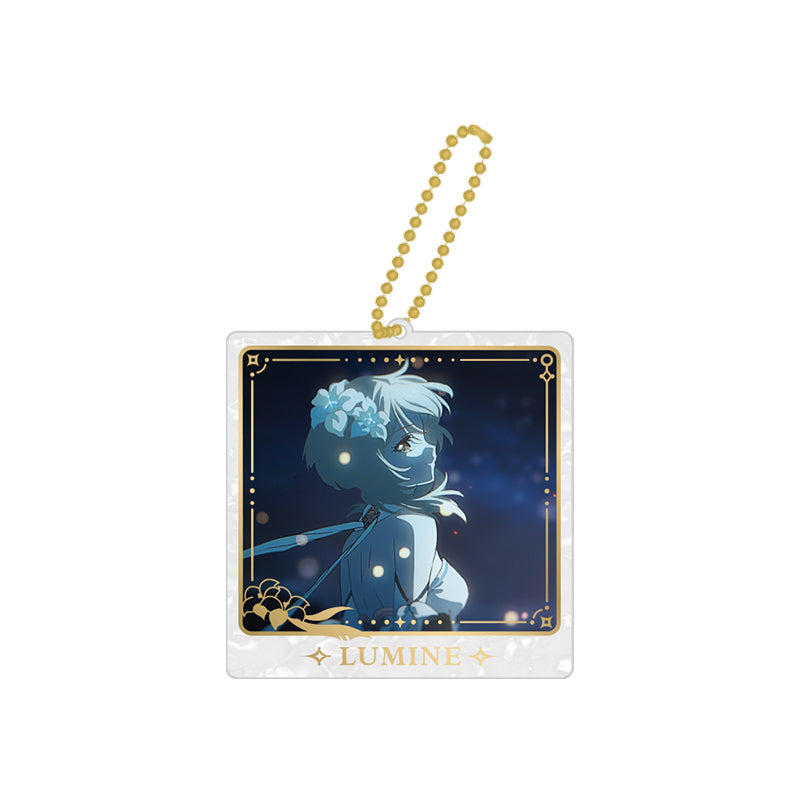 Genshin Impact Lumine dual-display acrylic charm featuring moonlit artwork from The Untraveled Path Series