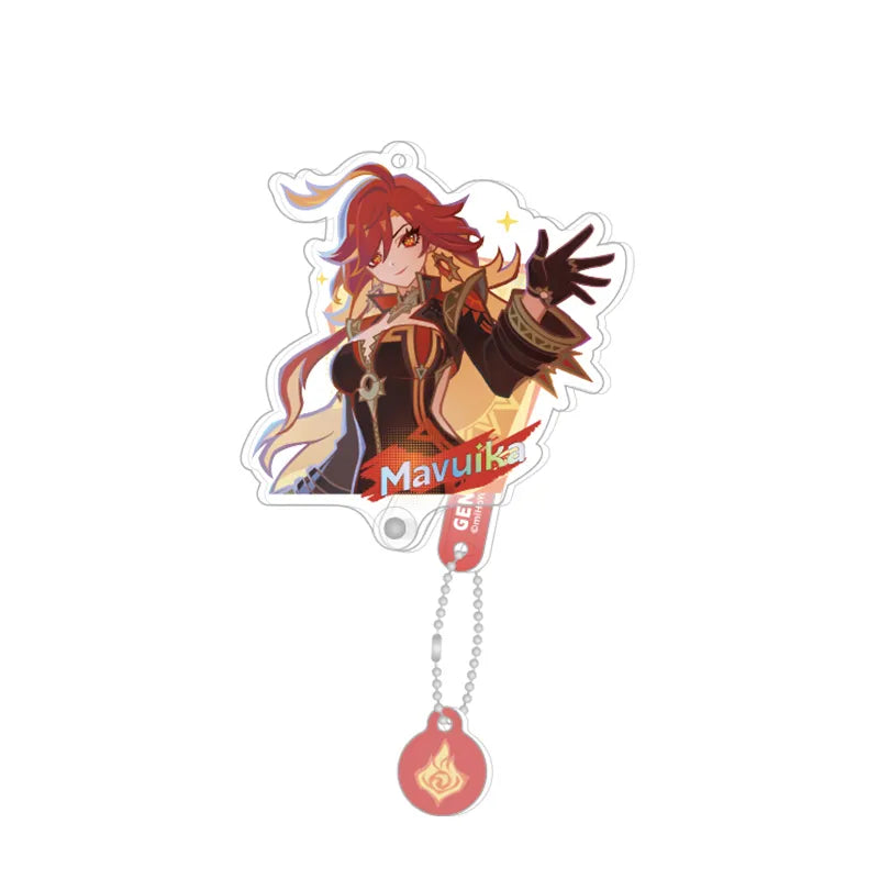Genshin Impact Mavuika acrylic stand keychain from the Premiere Illustration Series collectible merch