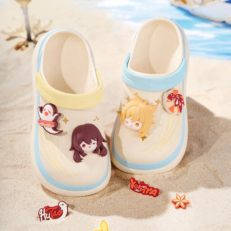 Genshin Impact Midsummer Party clogs and character shoe charm sets