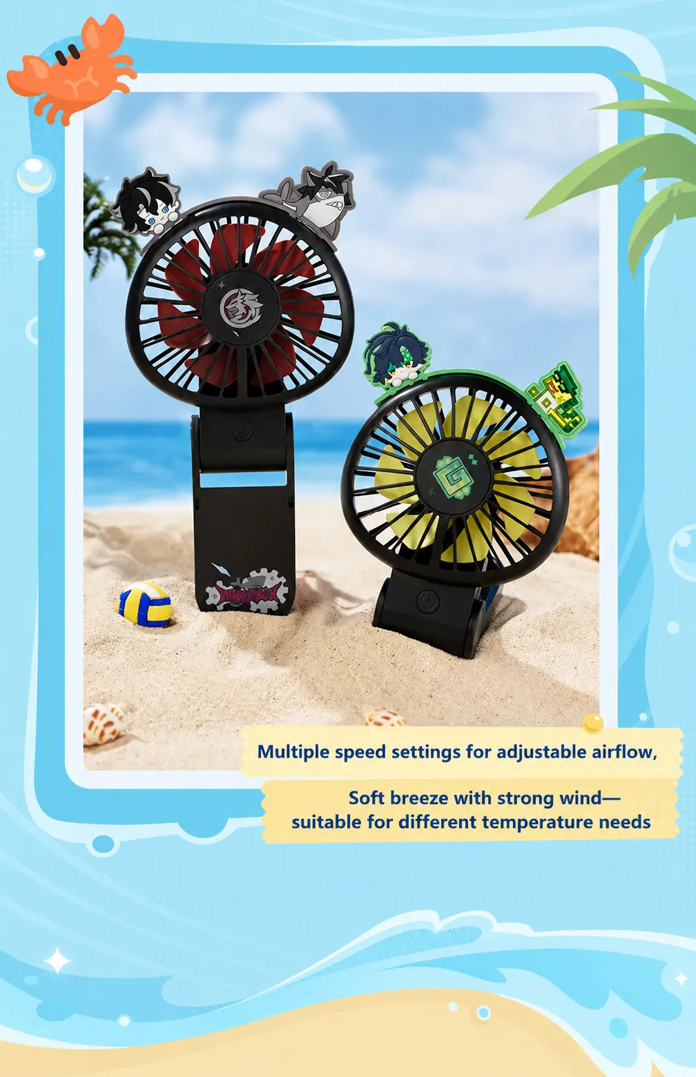Klee and Hu Tao Midsummer Party handheld fan designs