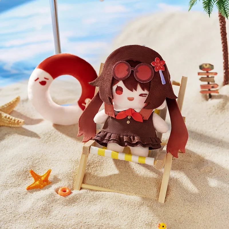 Genshin Impact character plush dolls in Midsummer Party outfits
