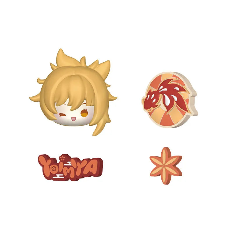 Genshin Impact Midsummer Party Yoimiya clog charm set on white background