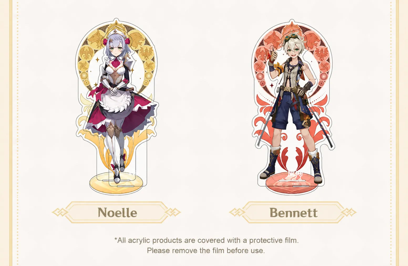 Genshin Impact Mondstadt Series Noelle and Bennett acrylic character standees