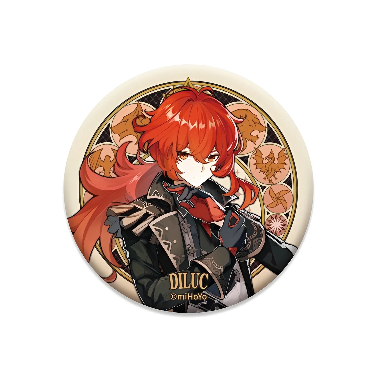 Genshin Impact Mondstadt Series Diluc character badge 75mm tinplate anime pin