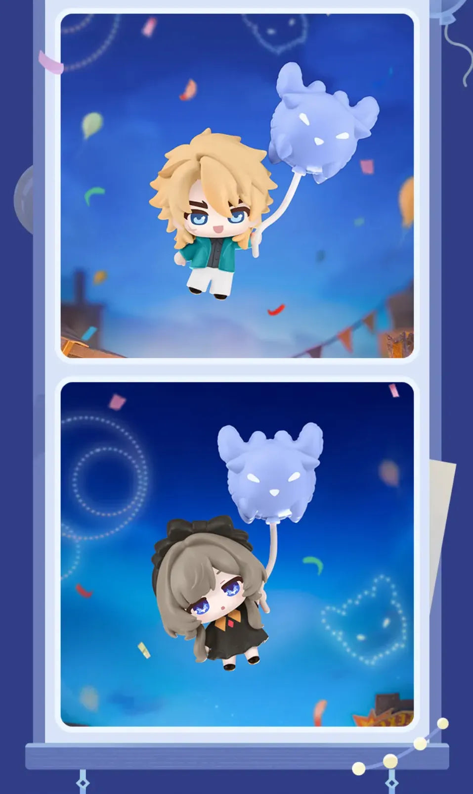 Moonlit Wanderings chibi charms featuring character and balloon designs