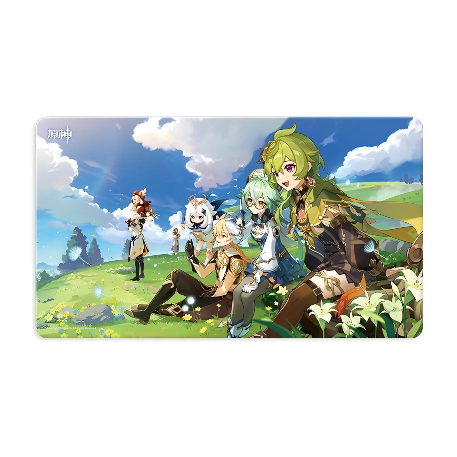 Genshin Impact Bloom and Blazing Sun themed anime gaming desk mouse pad