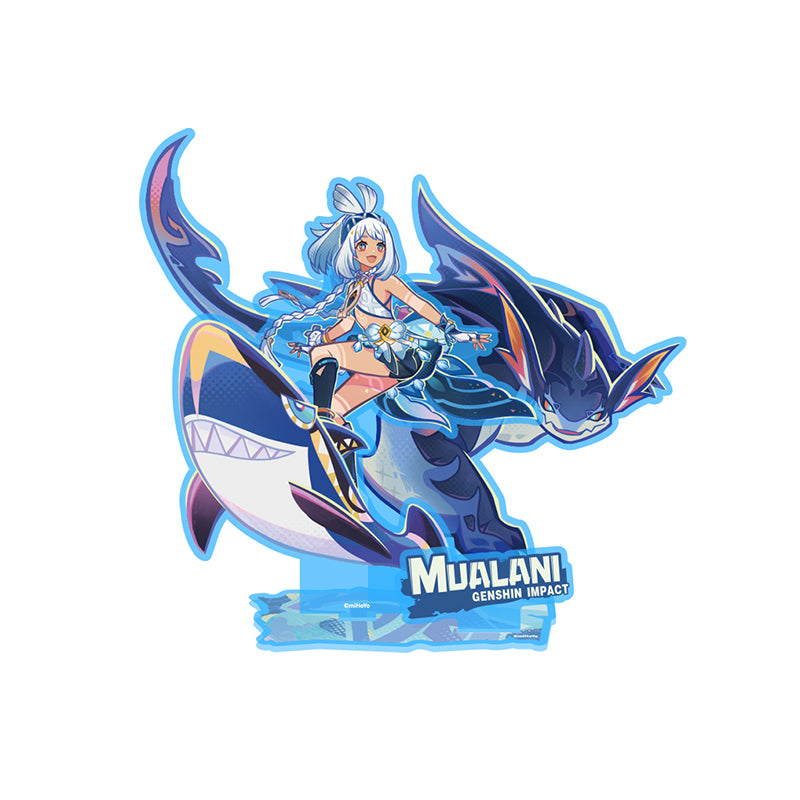 Genshin Impact Mualani acrylic standee from The Rhythms of the Cosmic Trail Series with vibrant ocean themed design
