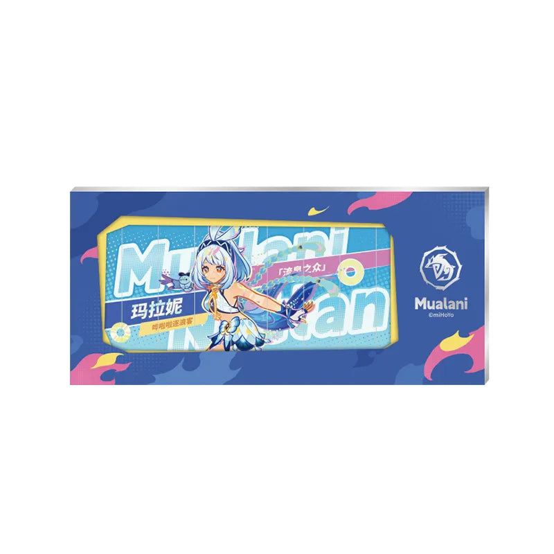 Mualani raffle ticket from the Nation of Pyro Series featuring collectible layered card design and vibrant Natlan themed artwork