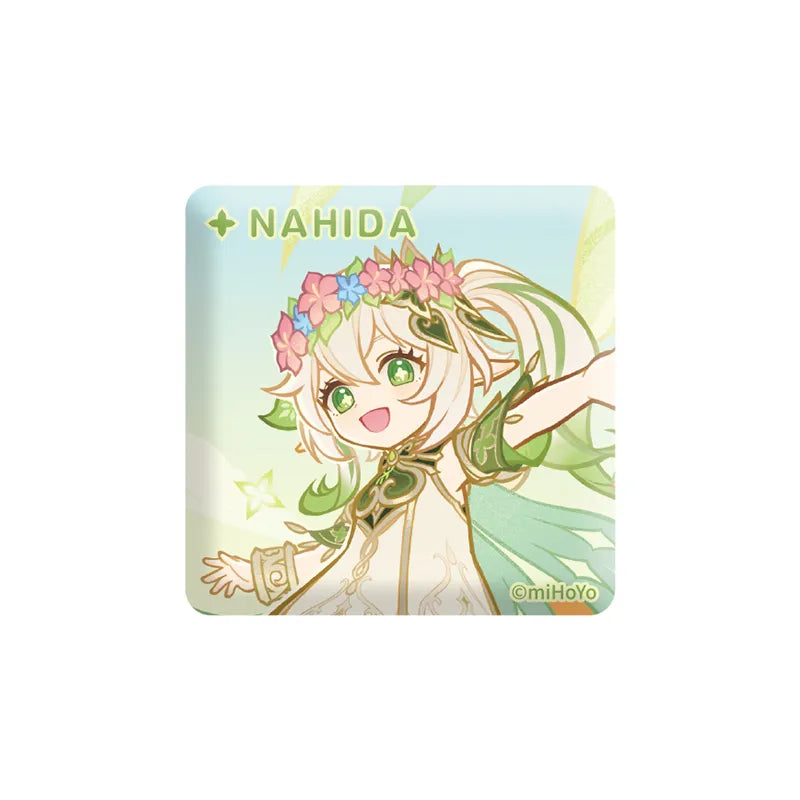 Genshin Nahida badge Design A featuring pastel floral fantasy artwork from the Chromatic Ode of Candies and Roses series