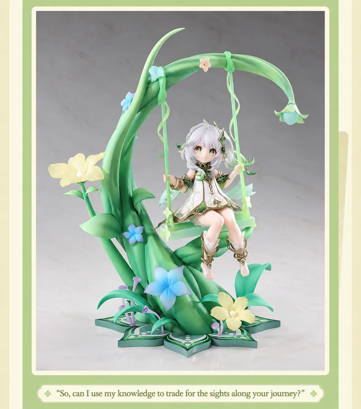 Full Nahida Physic of Purity figure with flowers and decorative base