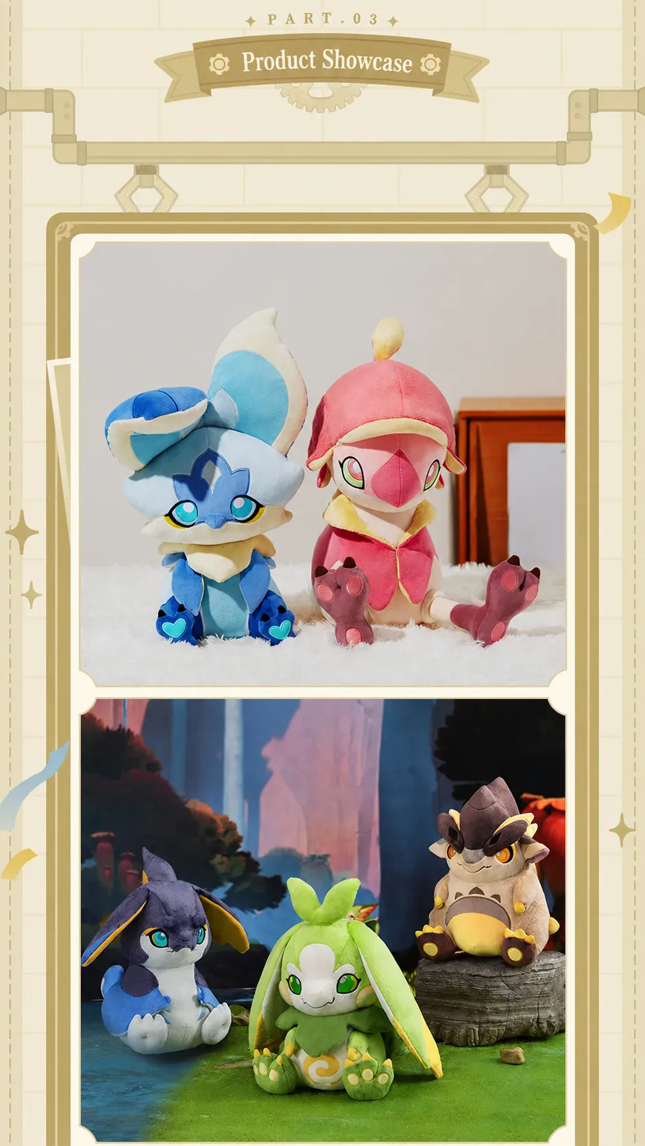 Genshin Natlan Baby Saurian plush product showcase
